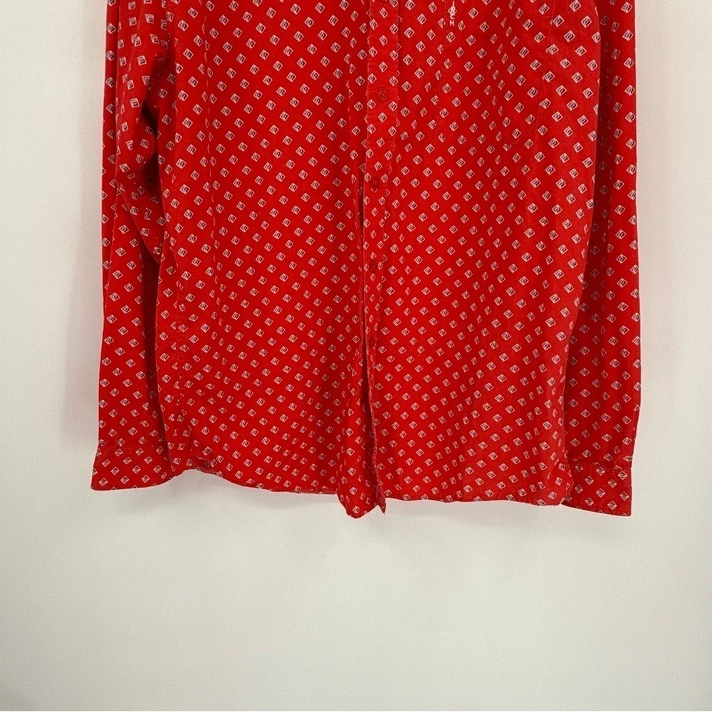 Cinch Red Geo Print Rodeo Western Button Front Shirt Mens Size XL Long Sleeves - Picture 4 of 9